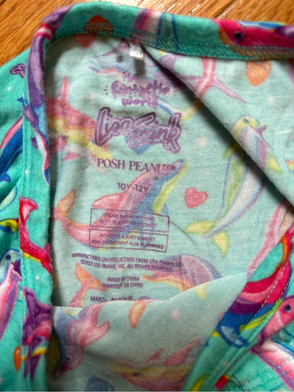 NWOT Posh Peanut Lisa Frank Dolphin Pajamas shorts set - Picture 5 of 5